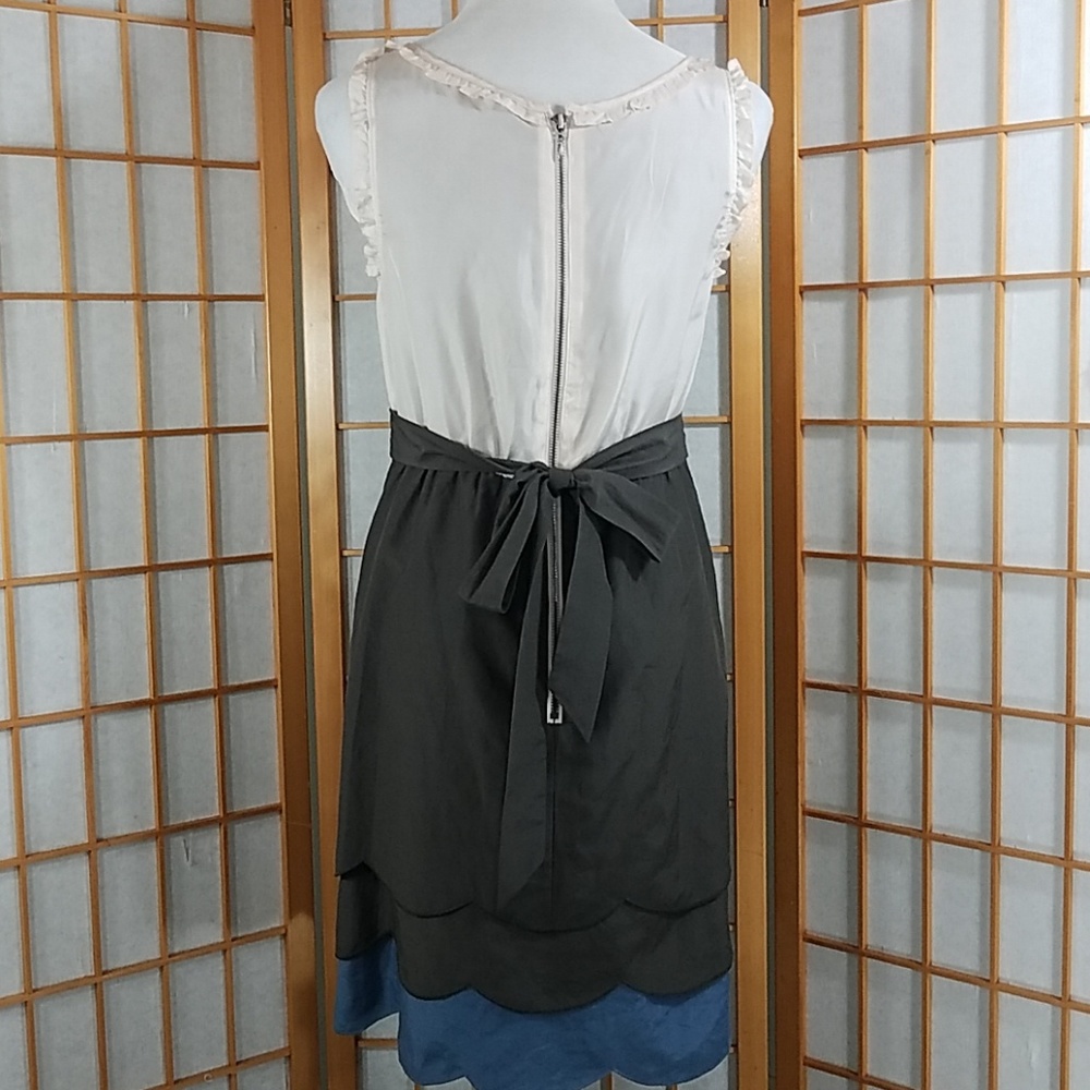 Anthropologie Maeve silk tiered scallop hem dress - Picture 5 of 8